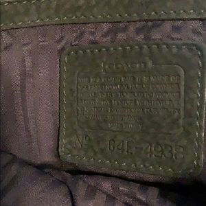 Coach Hunter Green Suede Leather Backpack